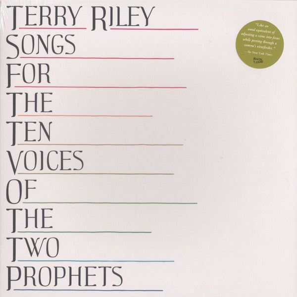 Terry Riley : Songs For The Ten Voices Of The Two Prophets (LP, Album, Ltd, RE, RM, RP)