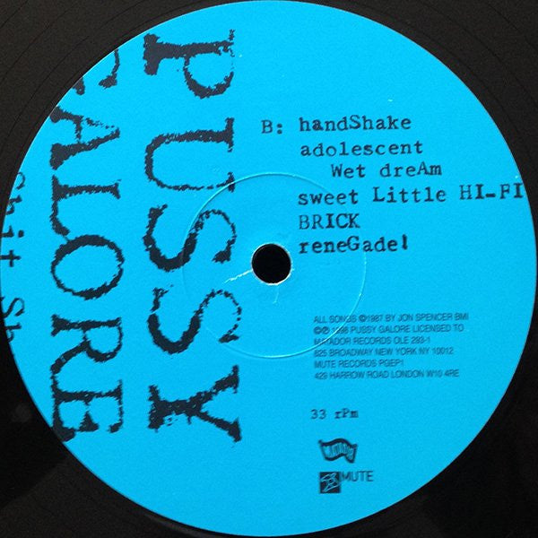 Pussy Galore (2) : Sugarshit Sharp (12", EP, RE)