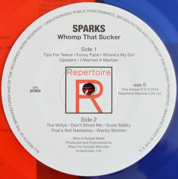 Sparks : Whomp That Sucker (LP, Album, RE, Red)