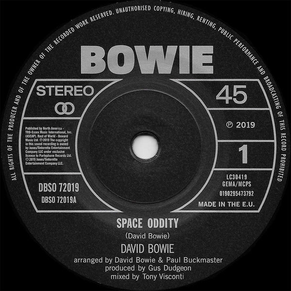 David Bowie : Space Oddity (Box, 50t + 7", Single, Mono + 7", Single)