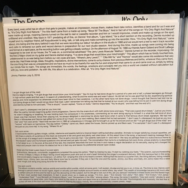 The Frogs : It's Only Right And Natural (LP, Album, RE, RM, Gat)