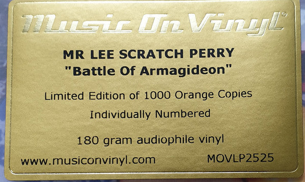 Lee Perry & The Upsetters : Battle Of Armagideon (Millionaire Liquidator) (LP, Album, Ltd, Num, RE, Ora)