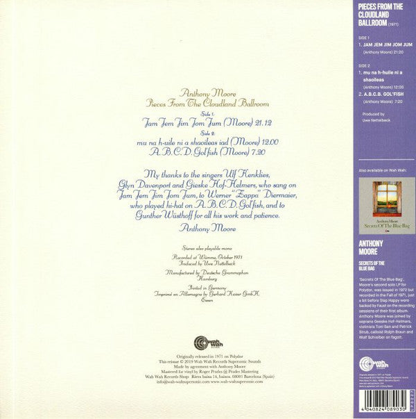 Anthony Moore : Pieces From The Cloudland Ballroom (LP, RE)