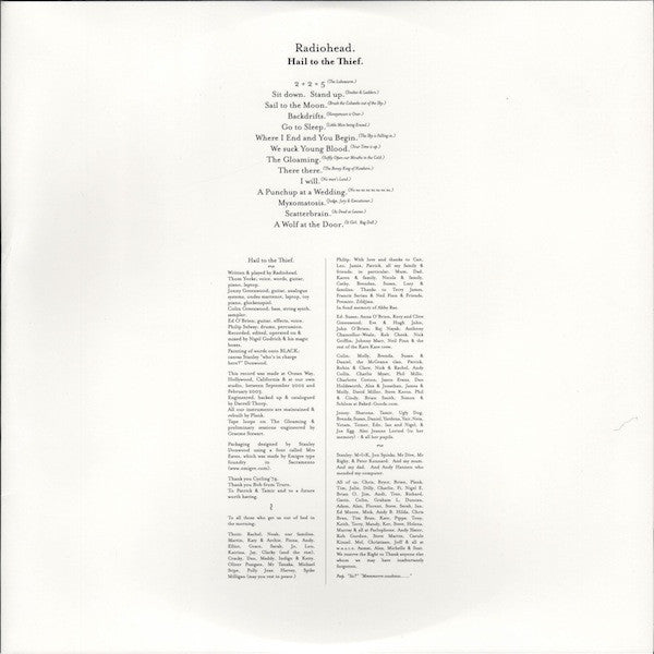 Radiohead : Hail To The Thief (2xLP, Album)