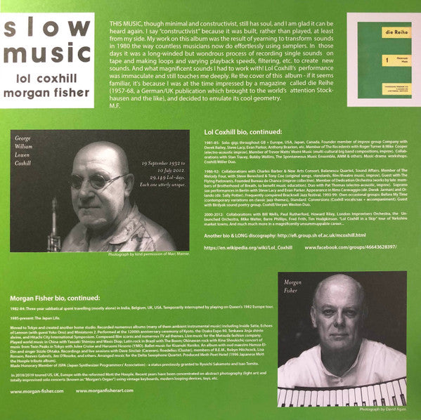 Lol Coxhill & Morgan-Fisher* : Slow Music (LP, Album, RE)