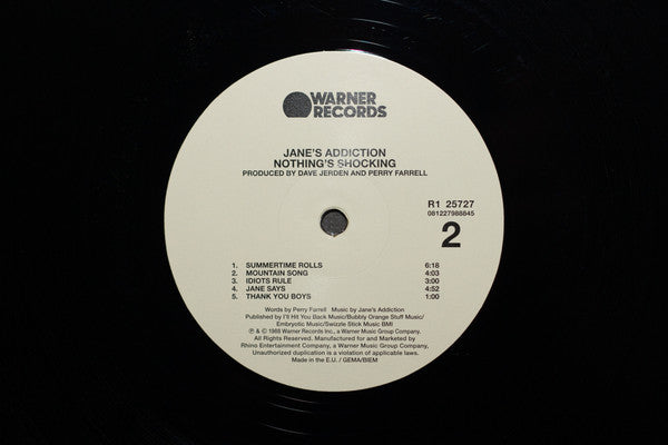 Jane's Addiction : Nothing's Shocking (LP, Album, RE, RP, 180)