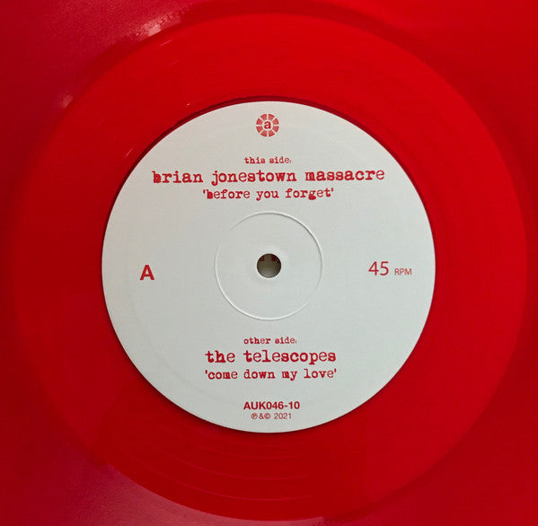 Brian Jonestown Massacre* Vs The Telescopes : Before You Forget / Come Down My Love (10", RSD, Single, Num, Red)