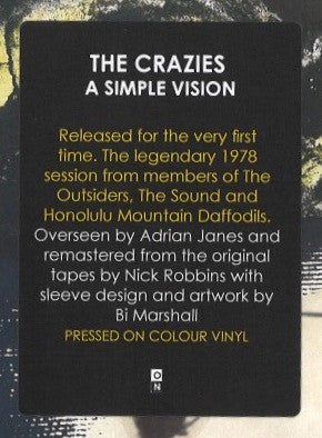 The Crazies (3) : A Simple Vision (LP, Album, RM, Gol)