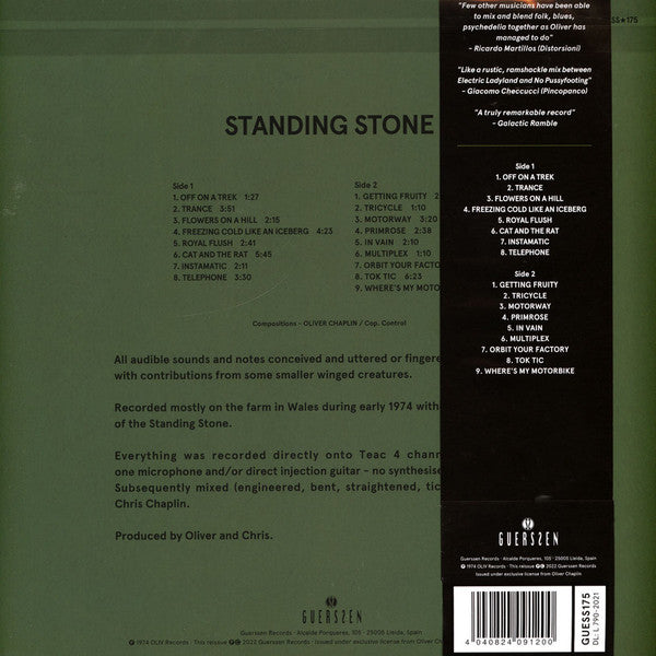 Oliver Chaplin : Standing Stone (LP, Album, RE)