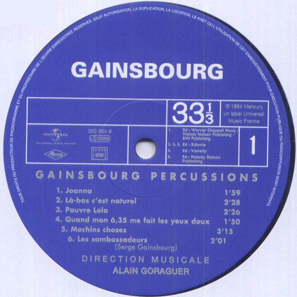 Serge Gainsbourg : Gainsbourg Percussions (LP, Album, RE, 180)