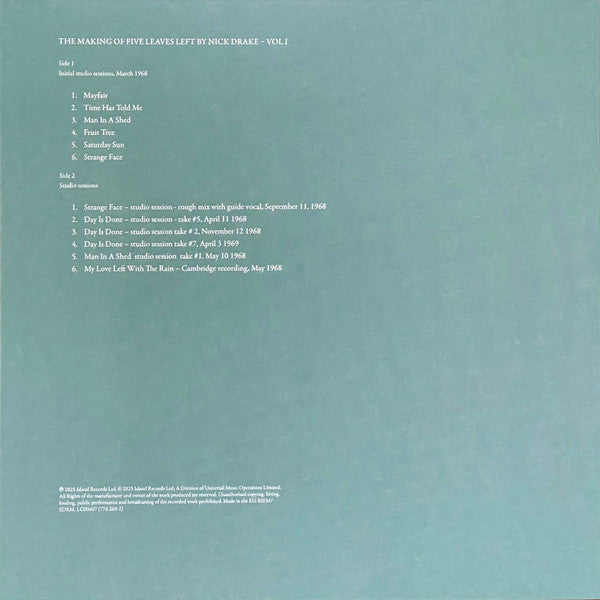 Nick Drake : The Making Of Five Leaves Left (3xLP, RM + LP, Album, RE, RM, Gat + Box, Aut)