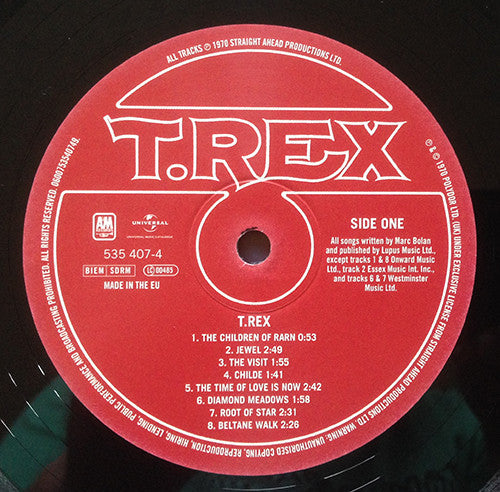 T.Rex* : T.Rex (LP, Album, RE, 180)
