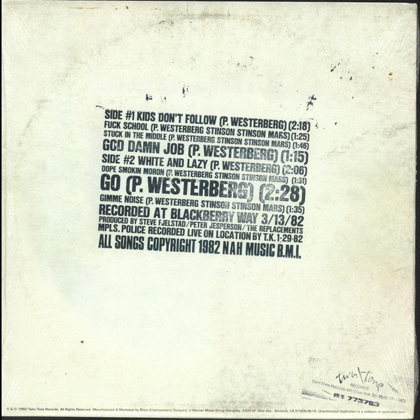 The Replacements : Stink ("Kids Don't Follow" Plus Seven) (12", MiniAlbum, RE)