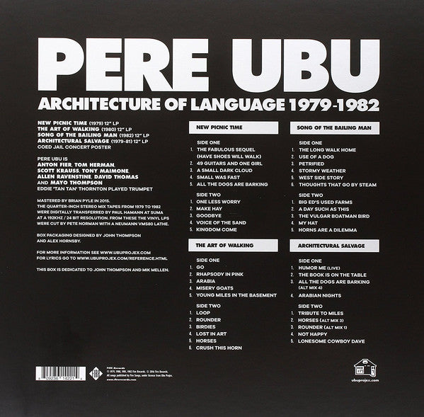 Pere Ubu : Architecture Of Language 1979 - 1982 (Box, Comp + LP, RE, RM + LP, RE, RM + LP, RE, RM +)