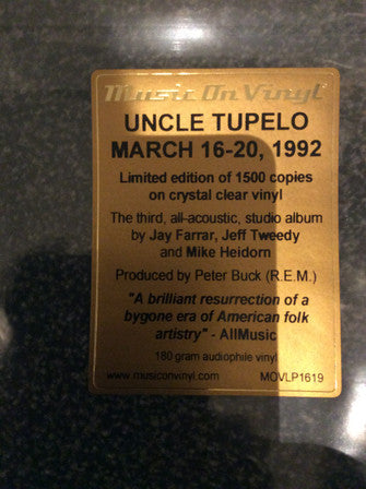 Uncle Tupelo : March 16-20, 1992 (LP, Album, Ltd, RE, RM, Cle)
