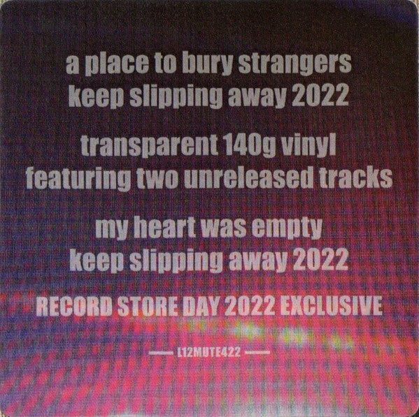 A Place To Bury Strangers : Keep Slipping Away 2022 (LP, EP, RSD, Ltd, Tra)