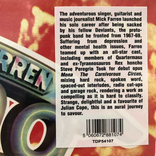 Mick Farren : Mona The Carnivorous Circus (LP, Album, RE)