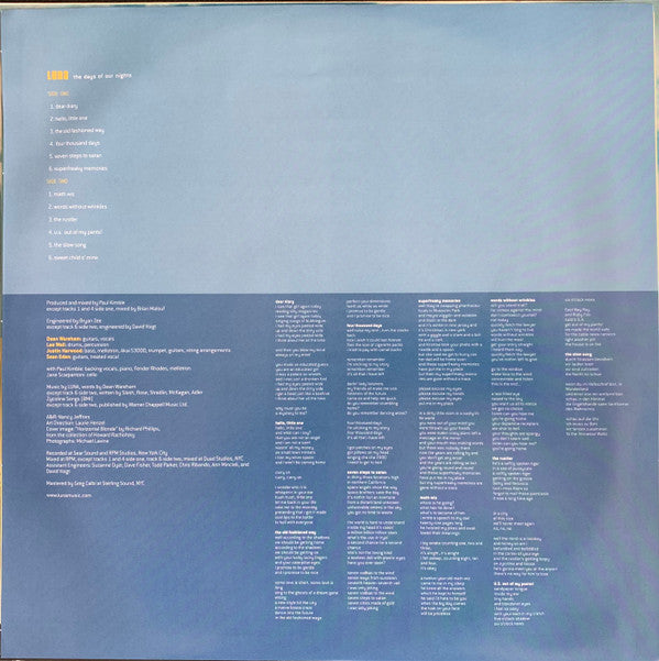 Luna (5) : The Days Of Our Nights (LP, Album, RE, Ora)