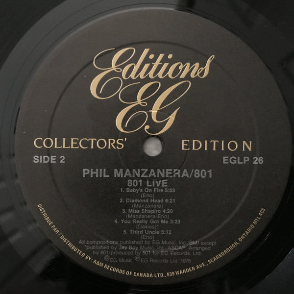 Phil Manzanera / 801 : 801 Live (LP, Album, RE)