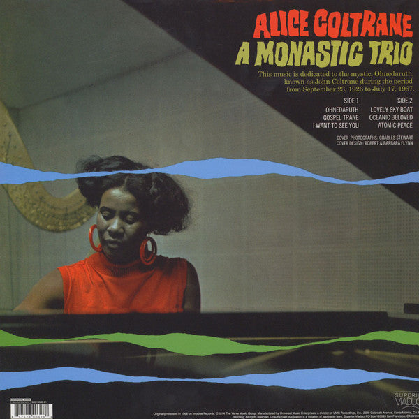 Alice Coltrane : A Monastic Trio (LP, Album, RE, Gat)