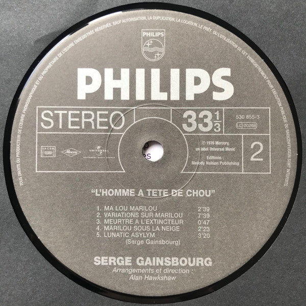 Gainsbourg* : L'Homme À Tête De Chou (LP, Album, RE, 180)
