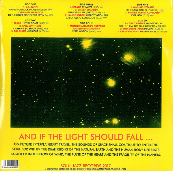Various : Space, Energy & Light (Experimental Electronic And Acoustic Soundscapes 1961-88) (3xLP, Comp)