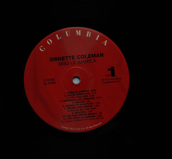 Ornette Coleman, London Symphony Orchestra  Conducted By  David Measham : Skies Of America (LP, Album, RE)