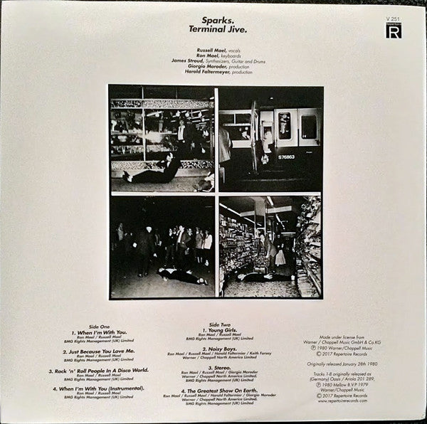 Sparks : Terminal Jive (LP, Album, Ltd, RE, Whi + CD, Album, RP)