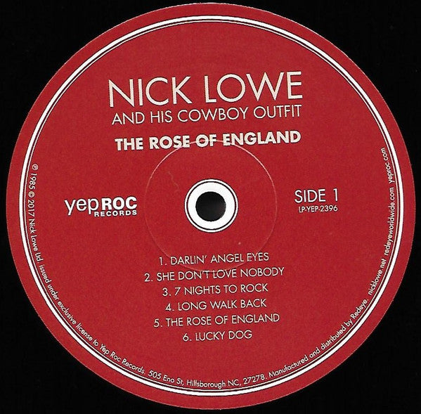 Nick Lowe And His Cowboy Outfit : The Rose Of England (LP, Album, RE, RM)