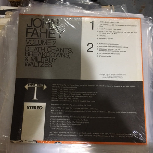 John Fahey : Volume 2 / Death Chants, Breakdowns & Military Waltzes (LP, Album, Mono)