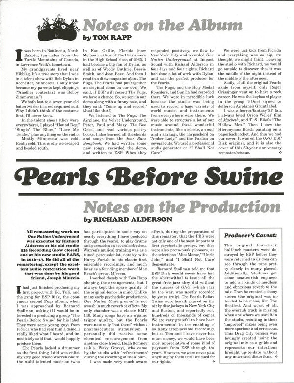 Pearls Before Swine : One Nation Underground (LP, Album, Mono, RE, RM)