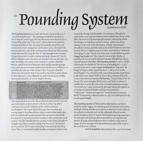 The Dub Syndicate* : The Pounding System (Ambience In Dub) (LP, Album, RE)