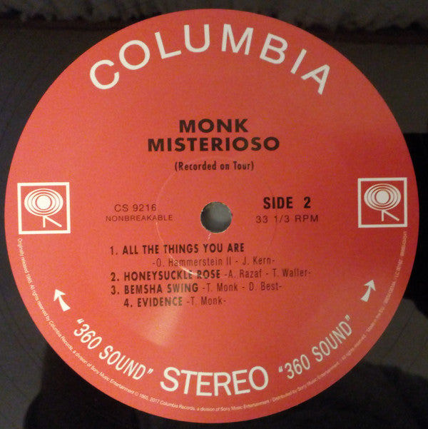 Thelonious Monk : Misterioso (Recorded On Tour) (LP, RE)