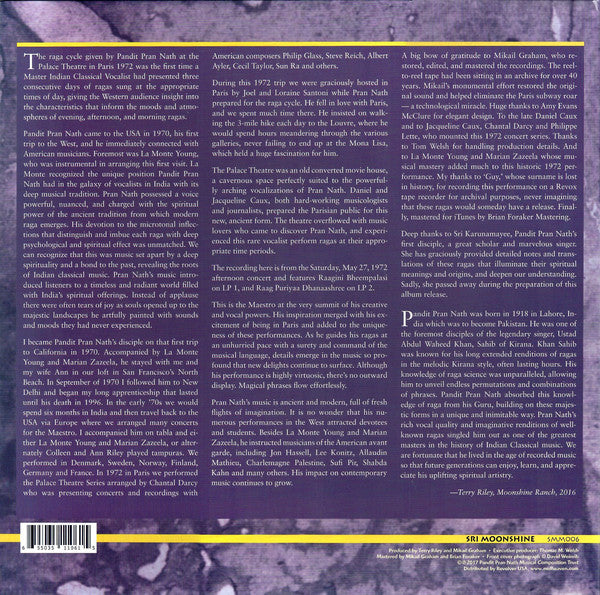 Pandit Pran Nath : Sings Ragas Bheempalasi & Puriyaa Dhanaashree - Palace Theatre - Paris 1972 - Volume II (2xLP, Album)
