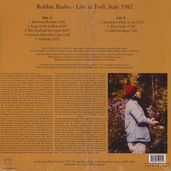 Robbie Basho : Live In Forlì, Italy 1982 (LP, Album)