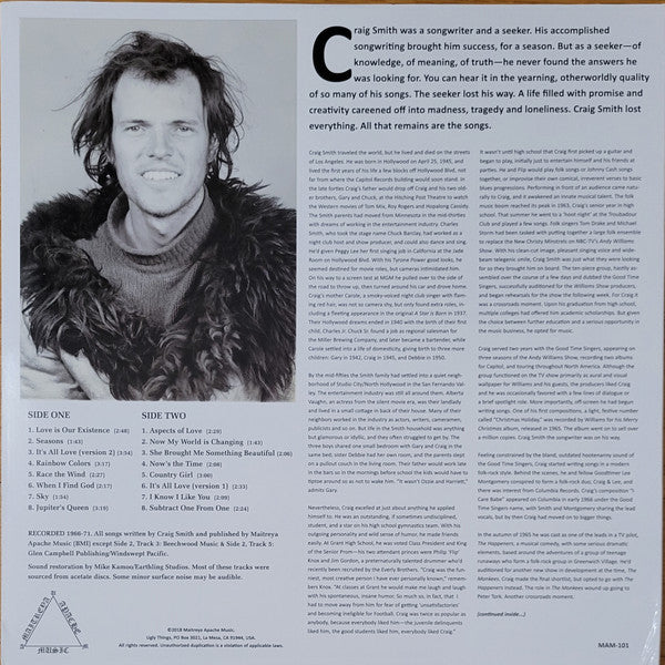 Craig Smith (6) : Love Is Our Existence (LP, Ltd, Gat)