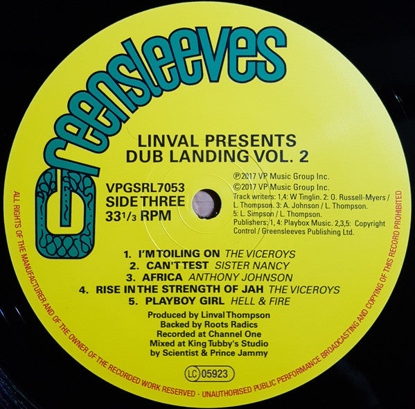 Linval Thompson : Dub Landing Vol.2 (LP, Album, RE, RM + LP, Comp, RM)
