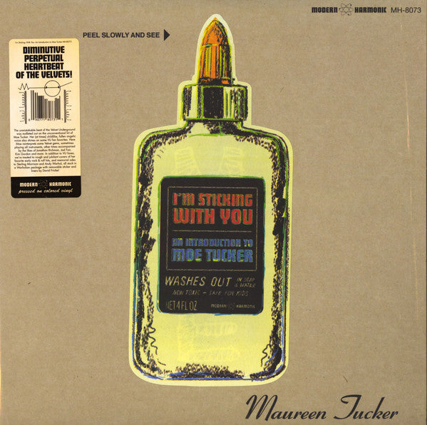 Moe Tucker : I'm Sticking With You (An Introduction To Moe Tucker) (LP, Comp, Whi)