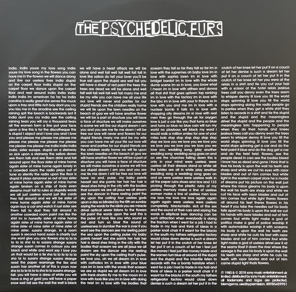 The Psychedelic Furs : The Psychedelic Furs (LP, Album, RE, 180)