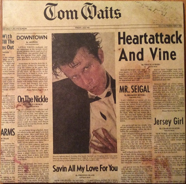 Tom Waits : Heartattack And Vine (LP, Album, RE, RM, QRP)