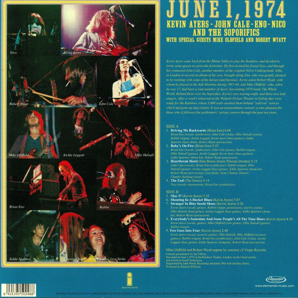 Kevin Ayers - John Cale - Brian Eno - Nico (3) : June 1, 1974 (LP, Album, Ltd, RE, 180)
