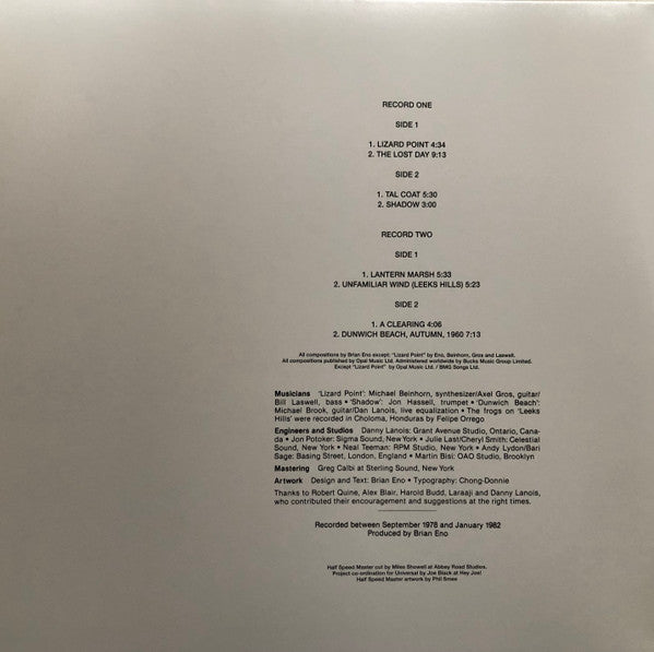 Brian Eno : Ambient 4 (On Land) (2xLP, Album, Ltd, RE, Hal)