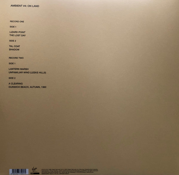 Brian Eno : Ambient 4 (On Land) (2xLP, Album, Ltd, RE, Hal)
