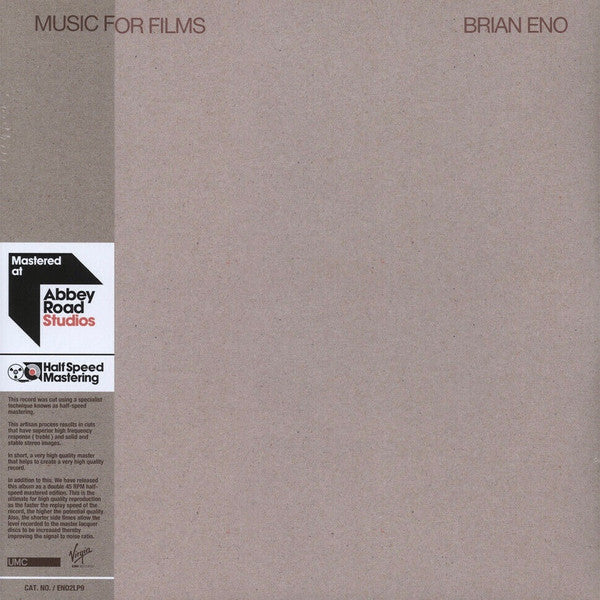 Brian Eno : Music For Films (2x12", Album, Ltd, RE, RM, 180)