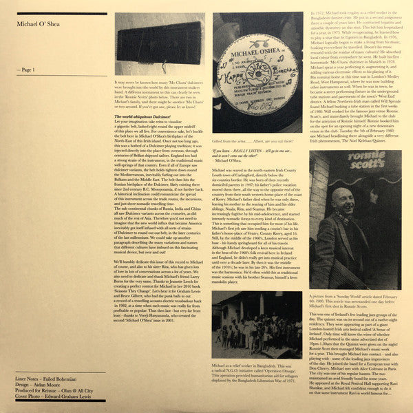 Michael O'Shea : Michael O'Shea (LP, Album, RE, RM)