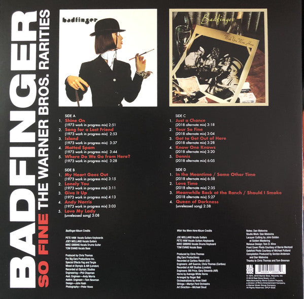 Badfinger : So Fine (The Warner Bros. Rarities) (2xLP, RSD, Comp, Ltd, Red)