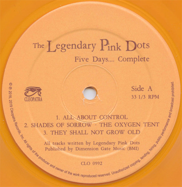 The Legendary Pink Dots : Five Days.... Complete (2xLP, Album, Comp, Ltd, Ora)