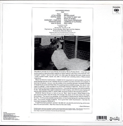 Alexander Spence : Oar (LP, Album, RE, 180)