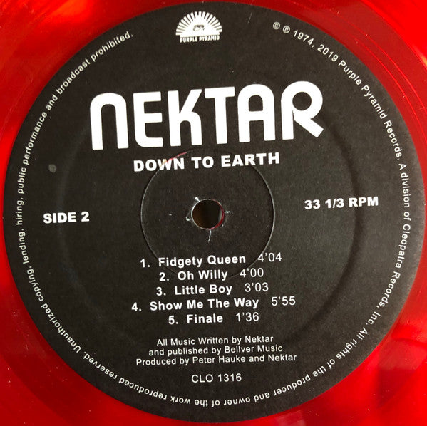 Nektar : Down To Earth (LP, Album, Ltd, RE, Red)