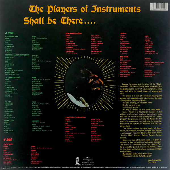 Bunny Wailer : Blackheart Man (LP, Album, RE)